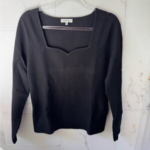 Another Love Black Ribbed Sweater
